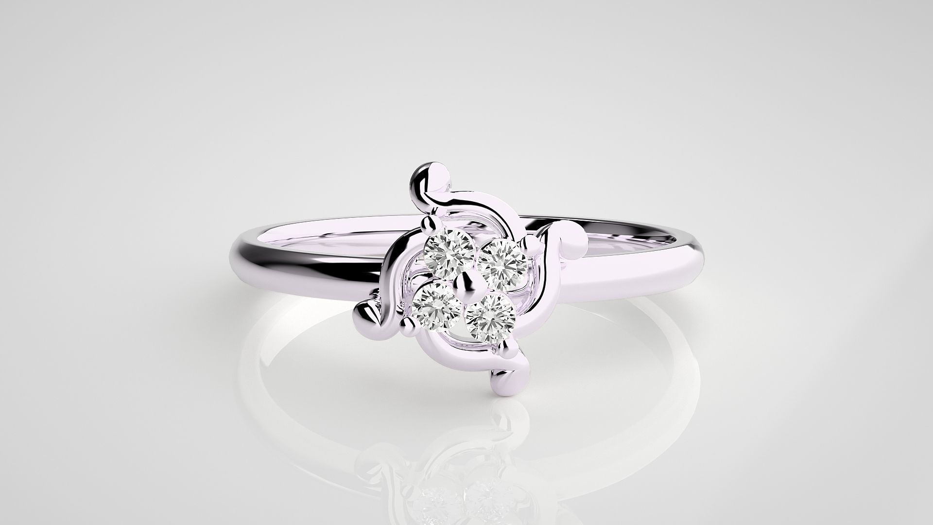 Ultra light wt minimalist Women Ring 3dm stl renders 3D print model_10