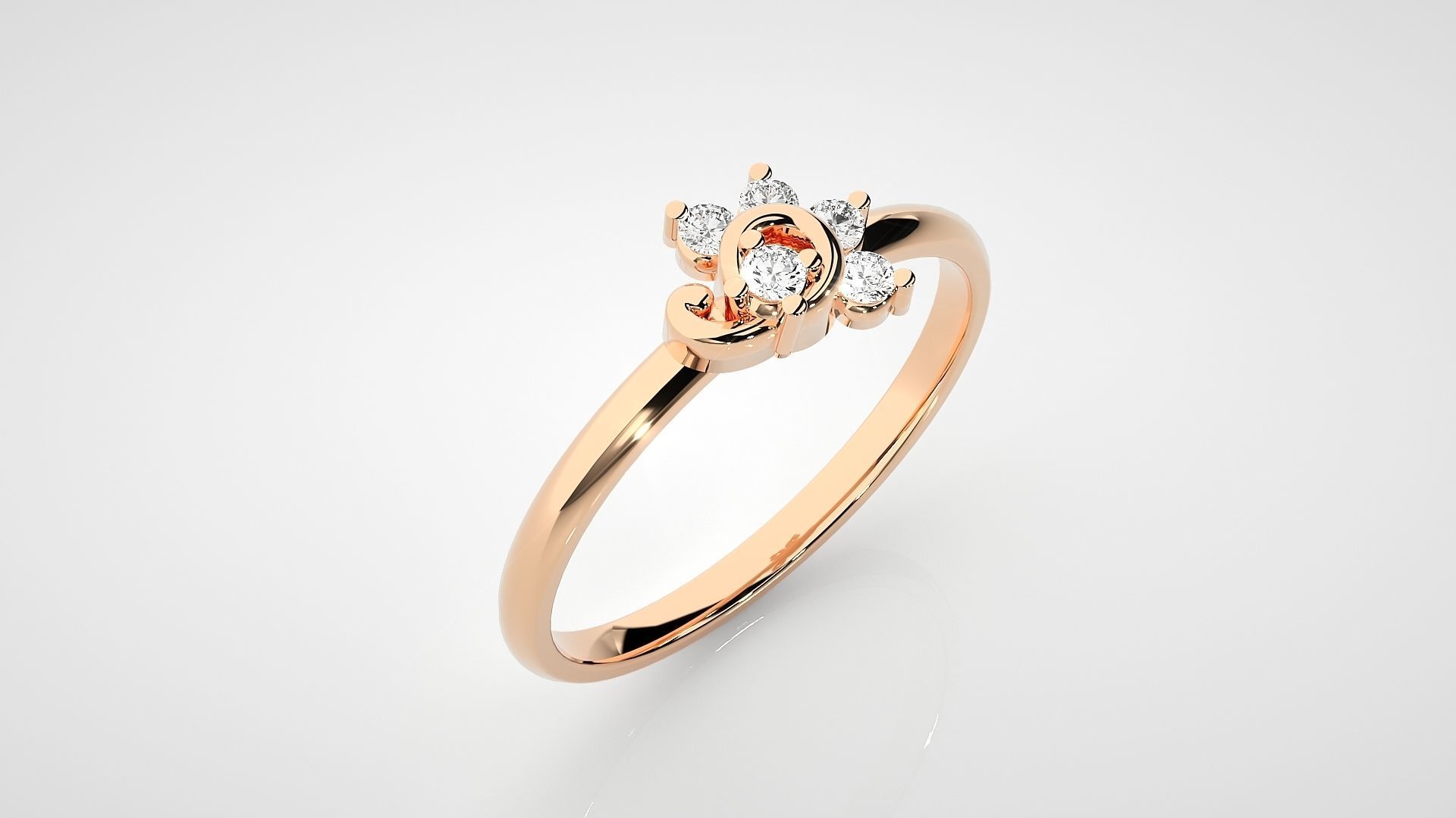 Ultra light wt minimalist Women Ring 3dm stl renders 3D print model_2