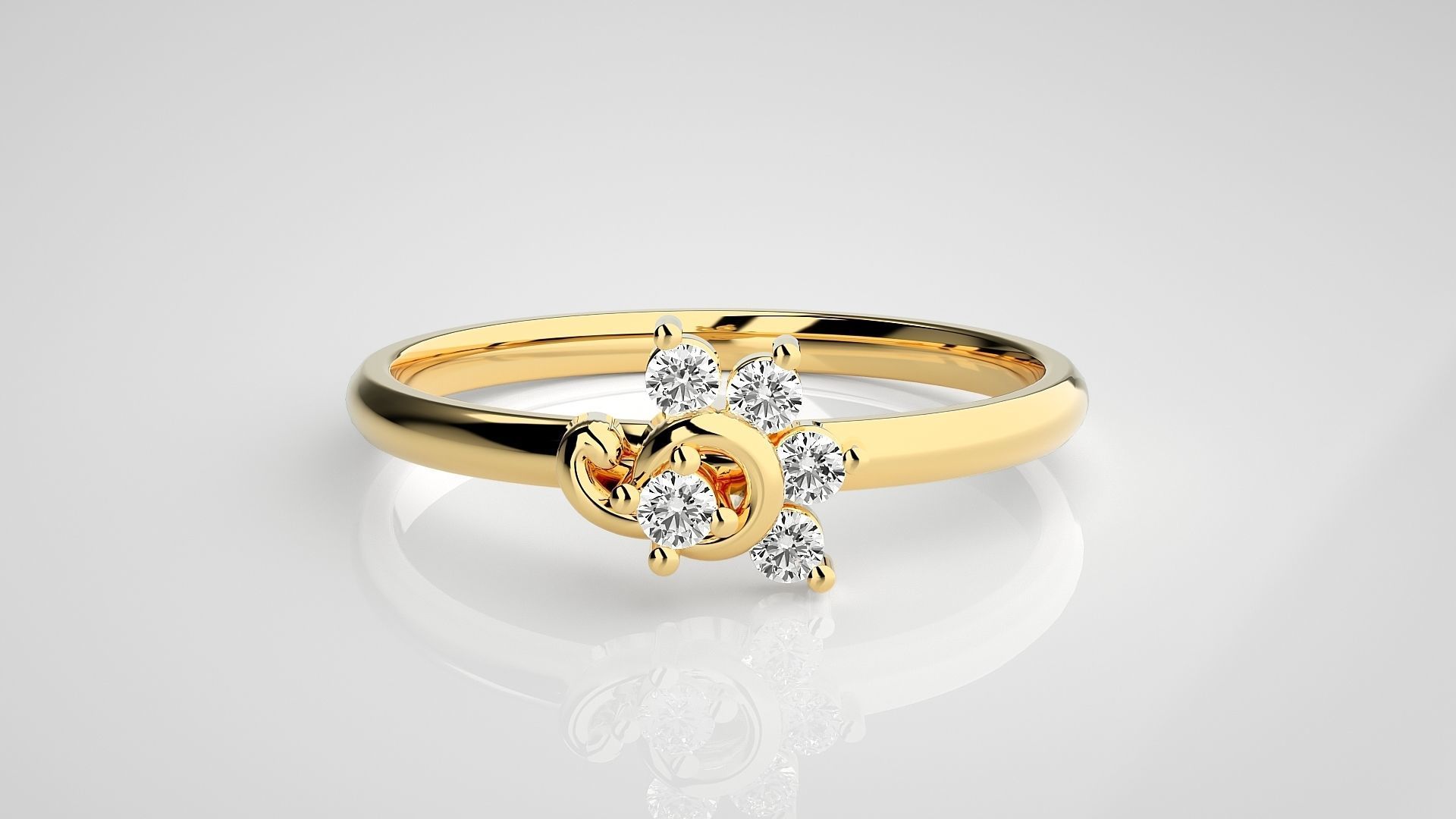 Ultra light wt minimalist Women Ring 3dm stl renders 3D print model_19