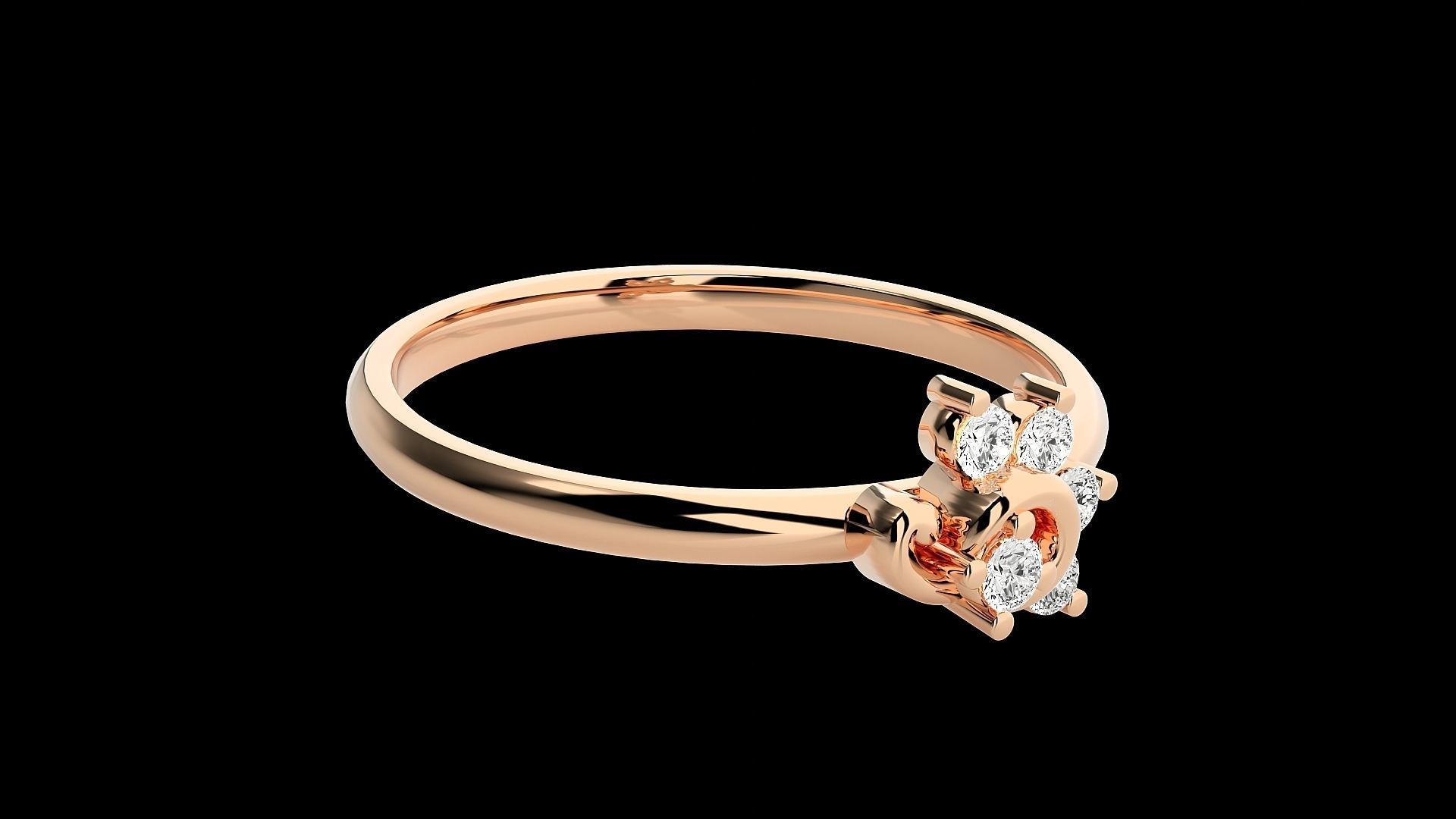 Ultra light wt minimalist Women Ring 3dm stl renders 3D print model_6