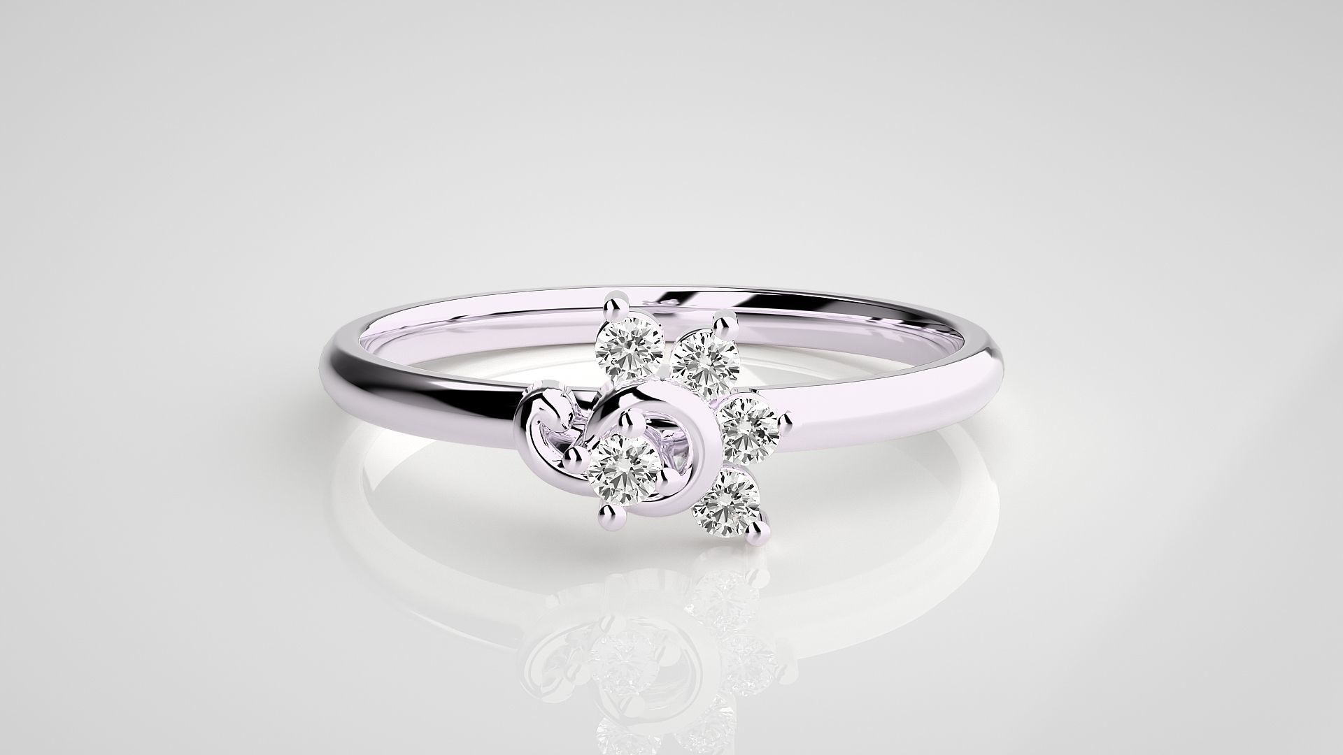 Ultra light wt minimalist Women Ring 3dm stl renders 3D print model_10