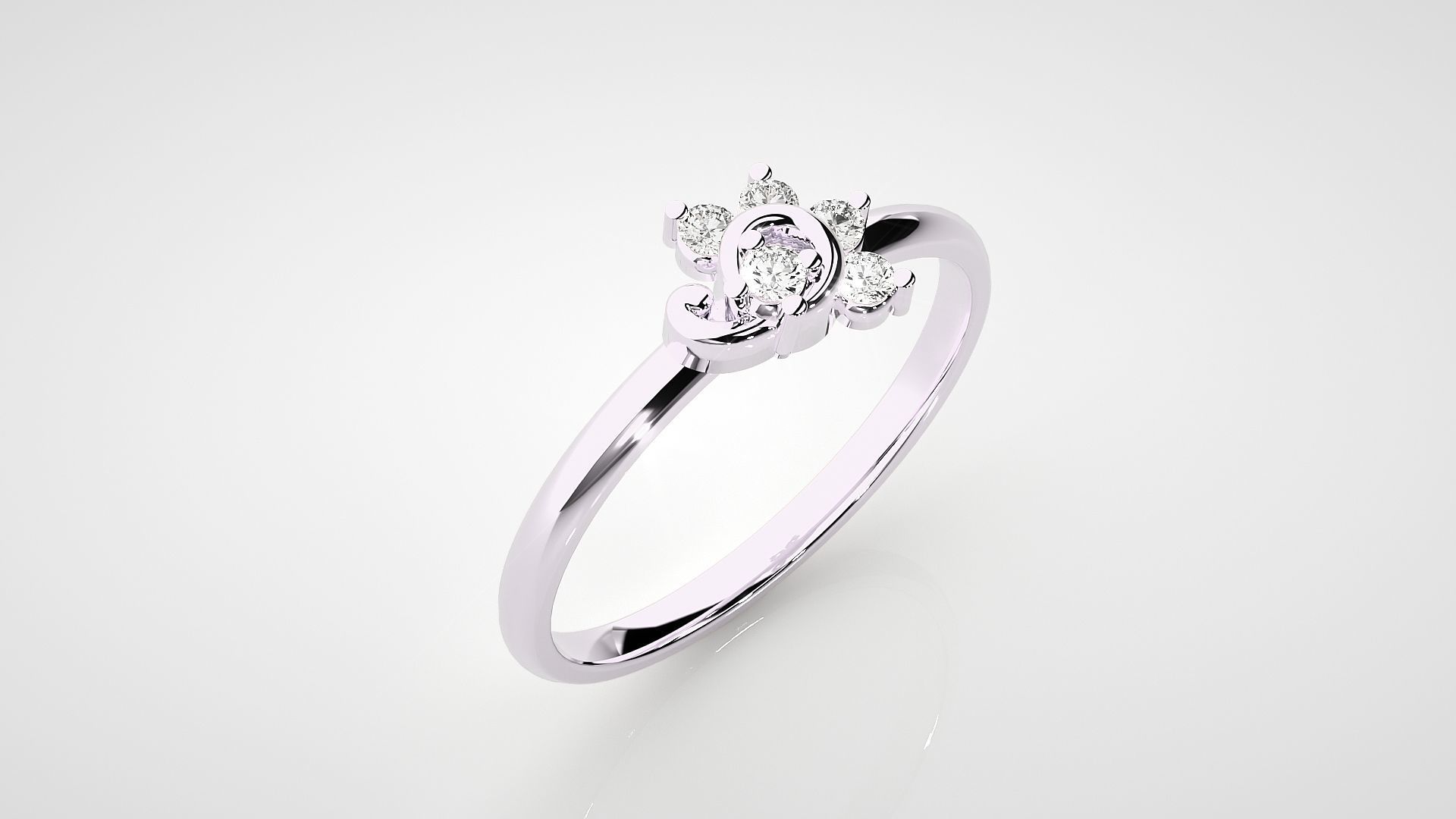 Ultra light wt minimalist Women Ring 3dm stl renders 3D print model_12