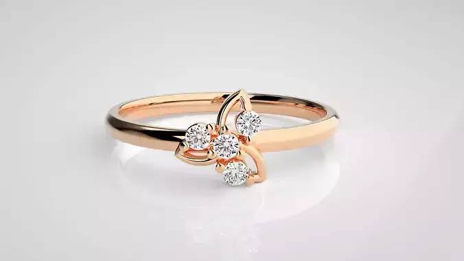Flower Ultra light wt minimalist Women Ring 3dm stl renders 3D print model