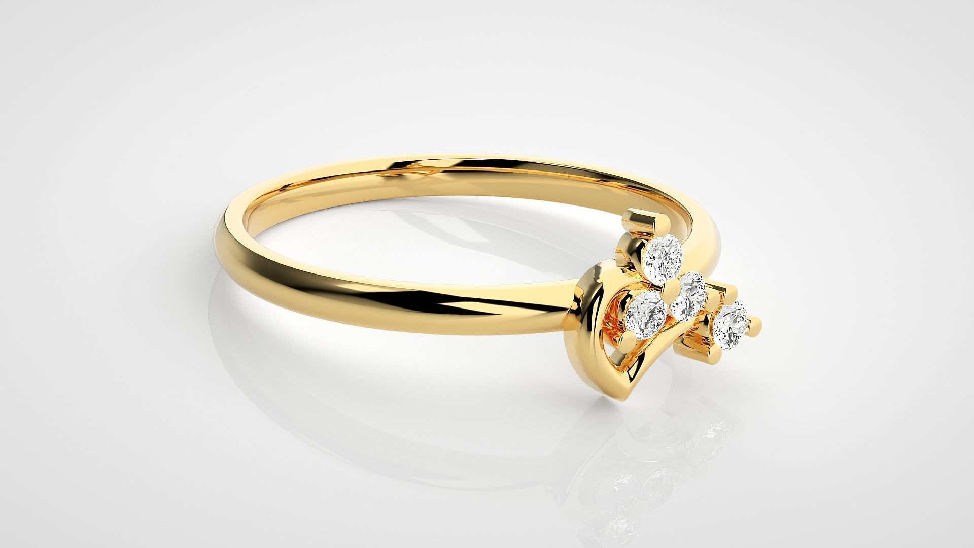 Ultra light wt minimalist Women Ring 3dm stl renders 3D print model_20