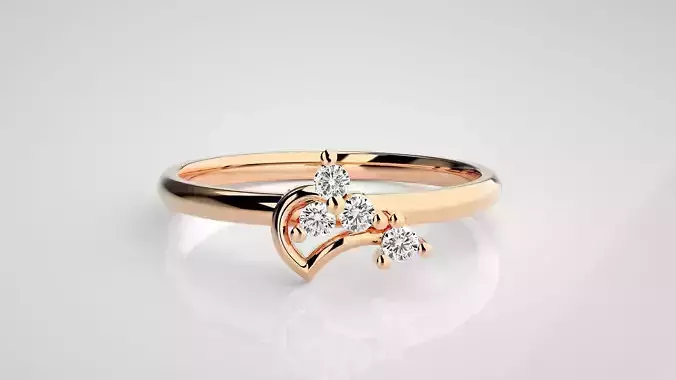 Ultra light wt minimalist Women Ring 3dm stl renders