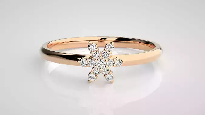 Flower Ultra light wt minimalist Women Ring 3dm stl renders 3D print model