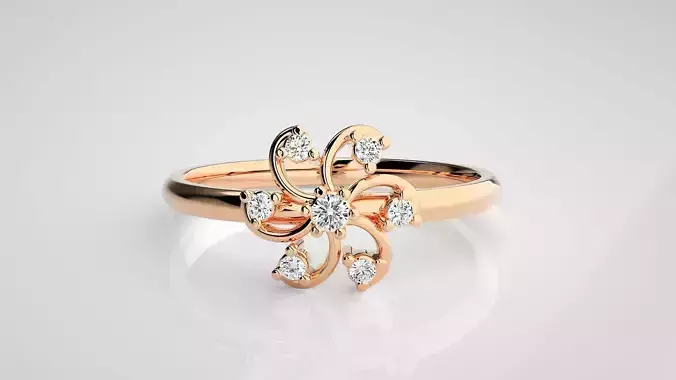 Flower Ultra light wt minimalist Women Ring 3dm stl renders 3D print model