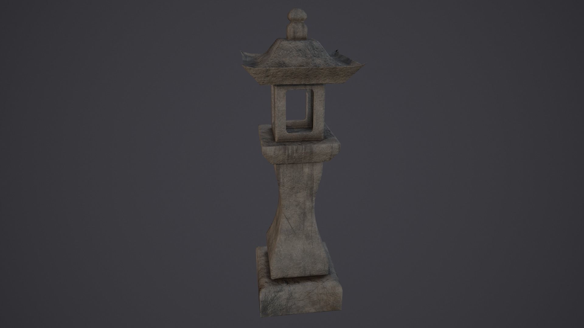 Stone Lantern Low Poly PBR Low-poly 3D model_2
