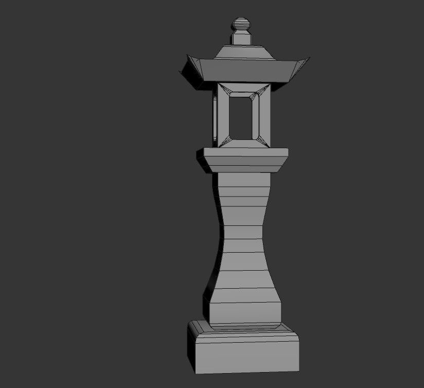 Stone Lantern Low Poly PBR Low-poly 3D model_8