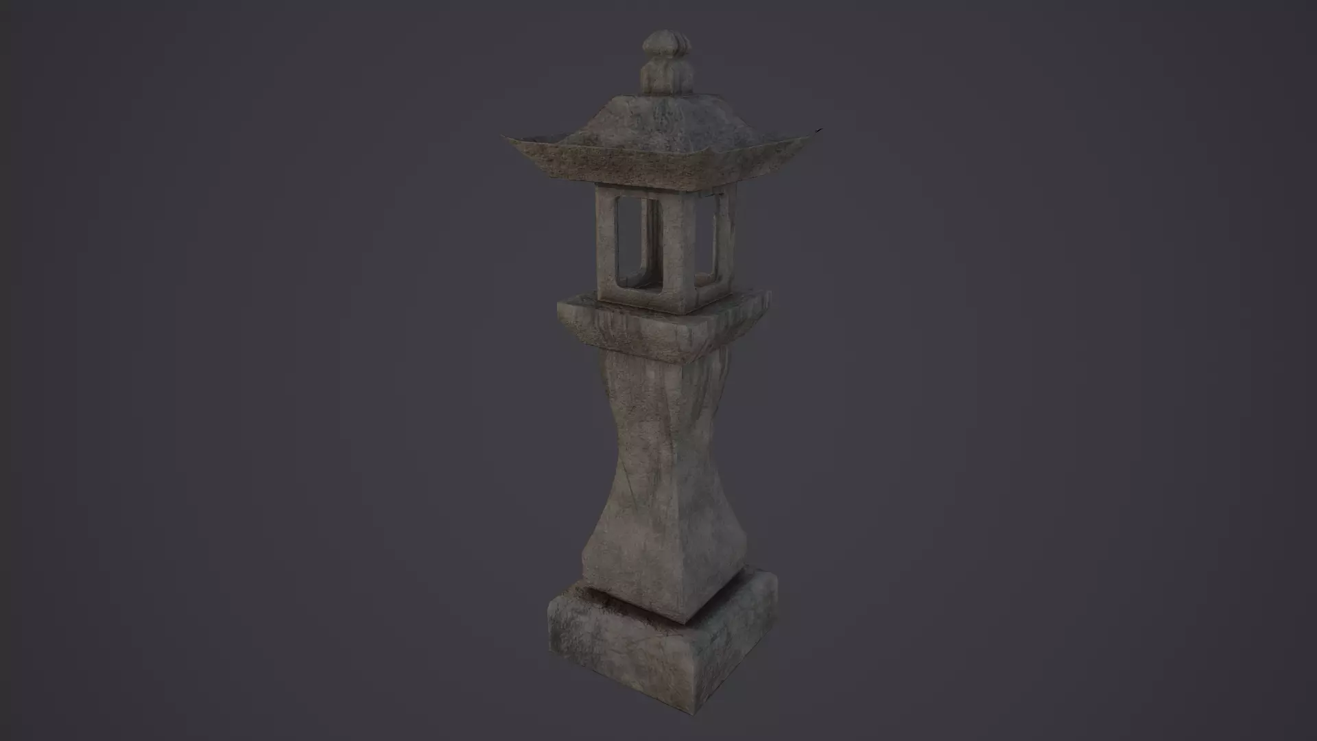 Stone Lantern Low Poly PBR Low-poly 3D model_0