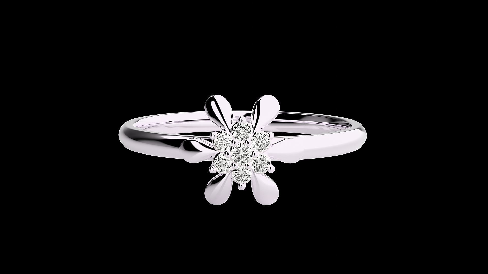 Flower Ultra light wt minimalist Women Ring 3dm stl renders 3D print model_14