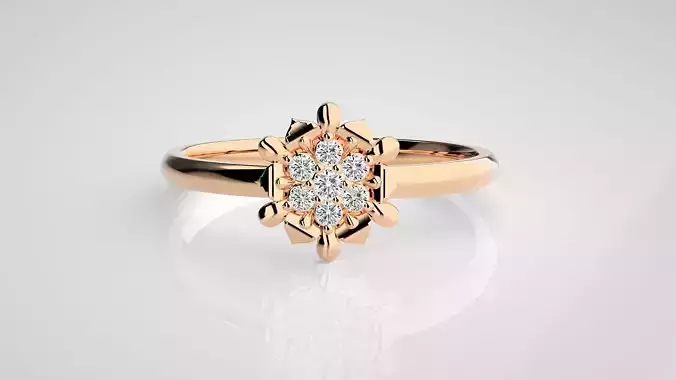 Flower Ultra light wt minimalist Women Ring 3dm stl renders 3D print model