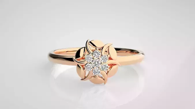 Flower Ultra light wt minimalist Women Ring 3dm stl renders 3D print model