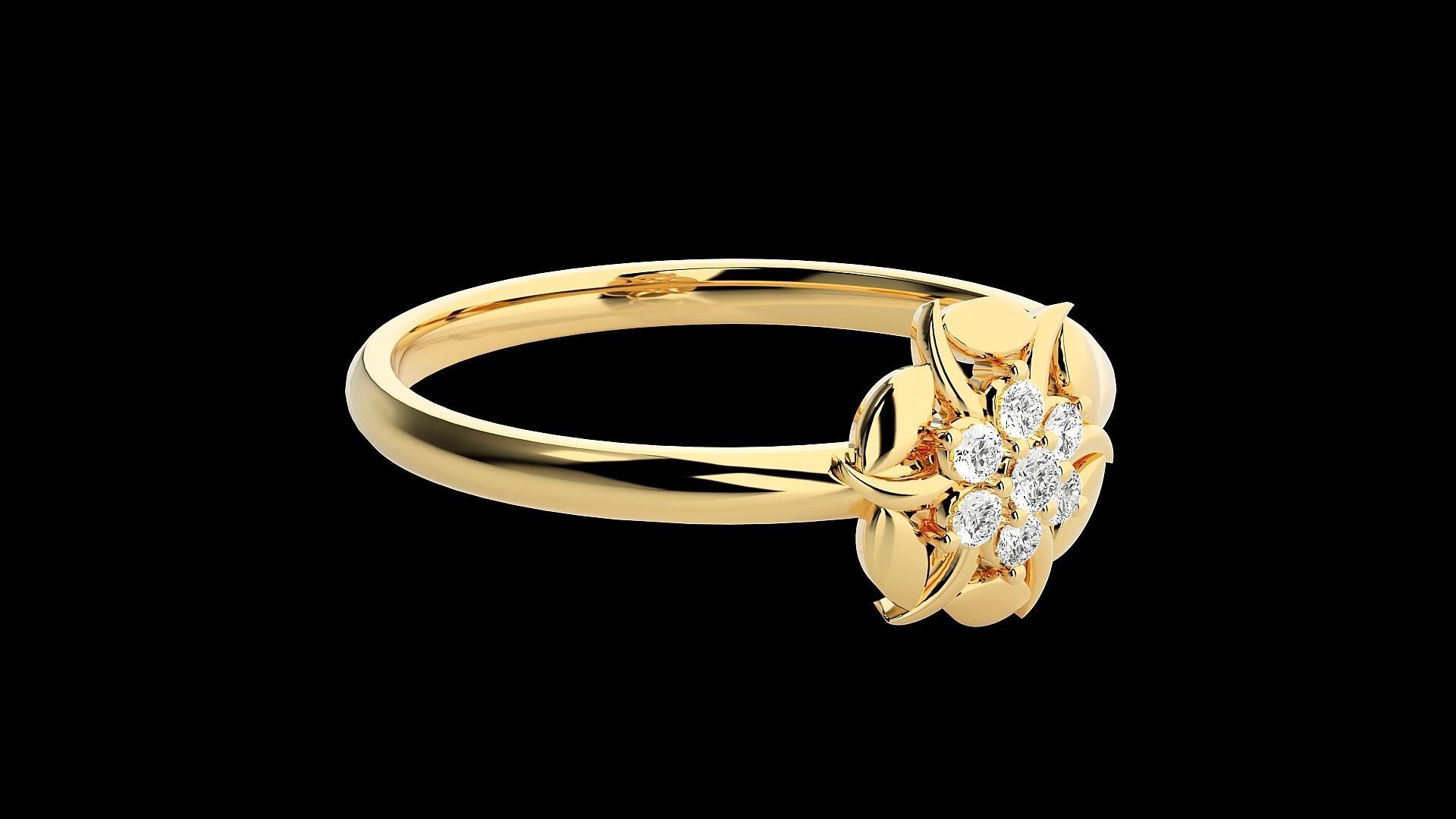 Flower Ultra light wt minimalist Women Ring 3dm stl renders 3D print model_24