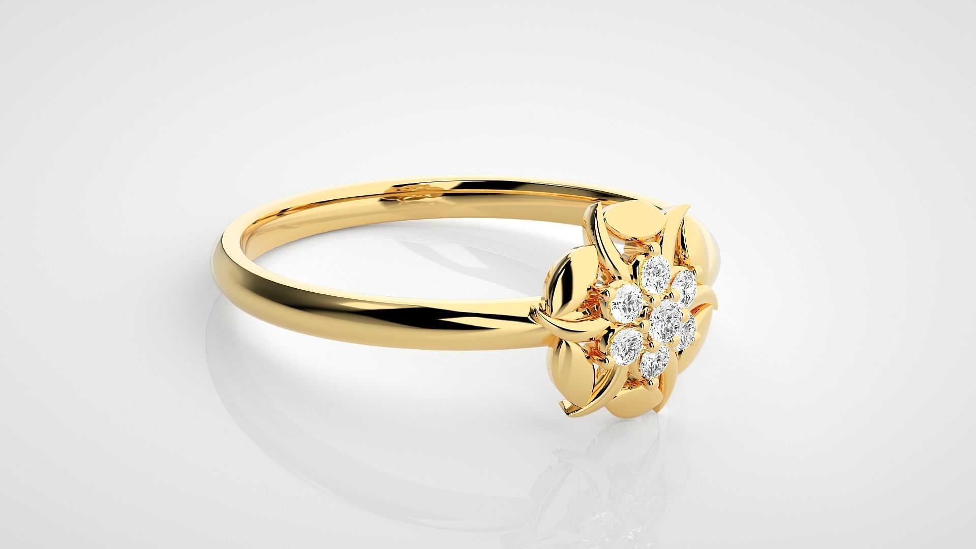 Flower Ultra light wt minimalist Women Ring 3dm stl renders 3D print model_20