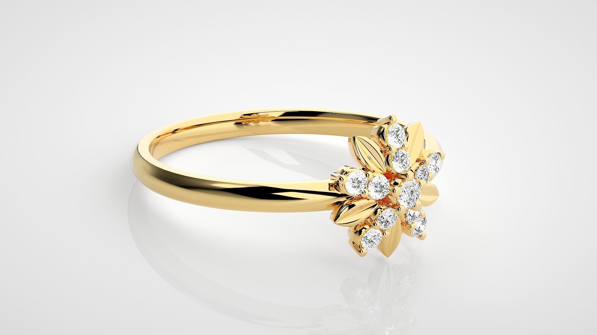 Flower Ultra light wt minimalist Women Ring 3dm stl renders 3D print model_20