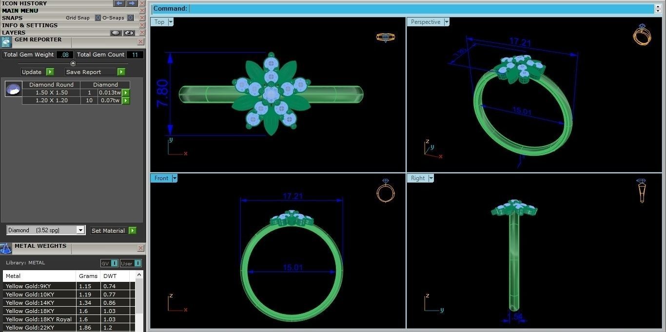 Flower Ultra light wt minimalist Women Ring 3dm stl renders 3D print model_4