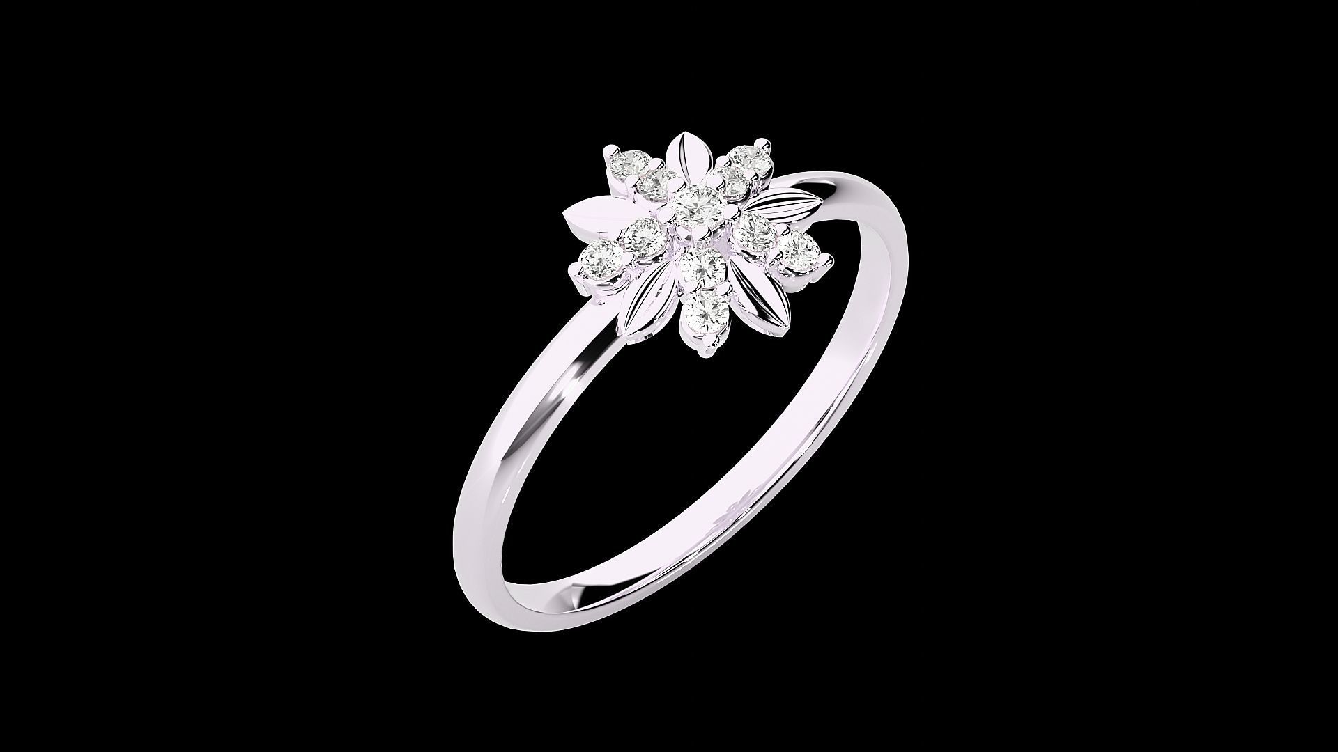 Flower Ultra light wt minimalist Women Ring 3dm stl renders 3D print model_17