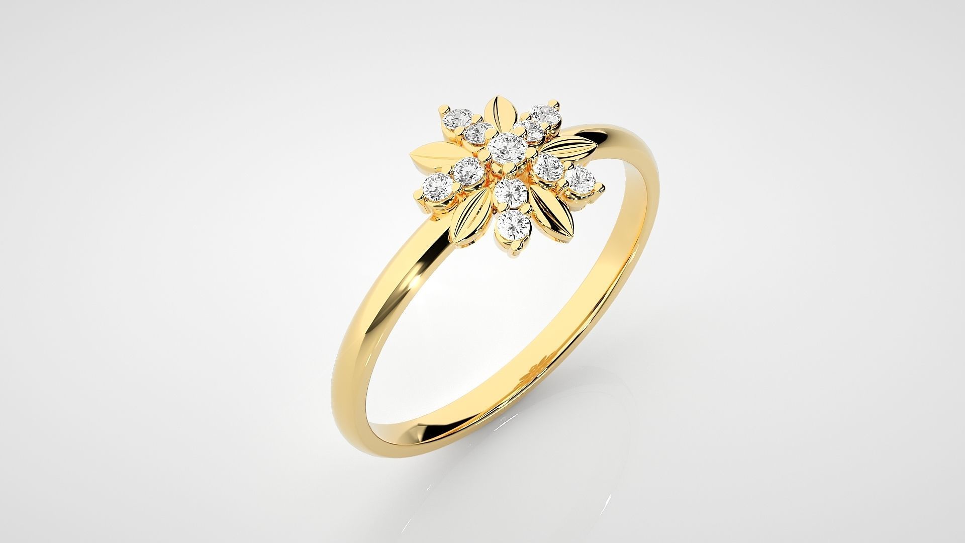 Flower Ultra light wt minimalist Women Ring 3dm stl renders 3D print model_21
