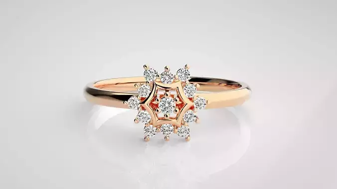 Flower Ultra light wt minimalist Women Ring 3dm stl renders 3D print model