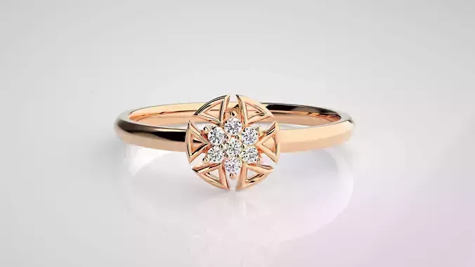 Flower Ultra light wt minimalist Women Ring 3dm stl renders 3D print model