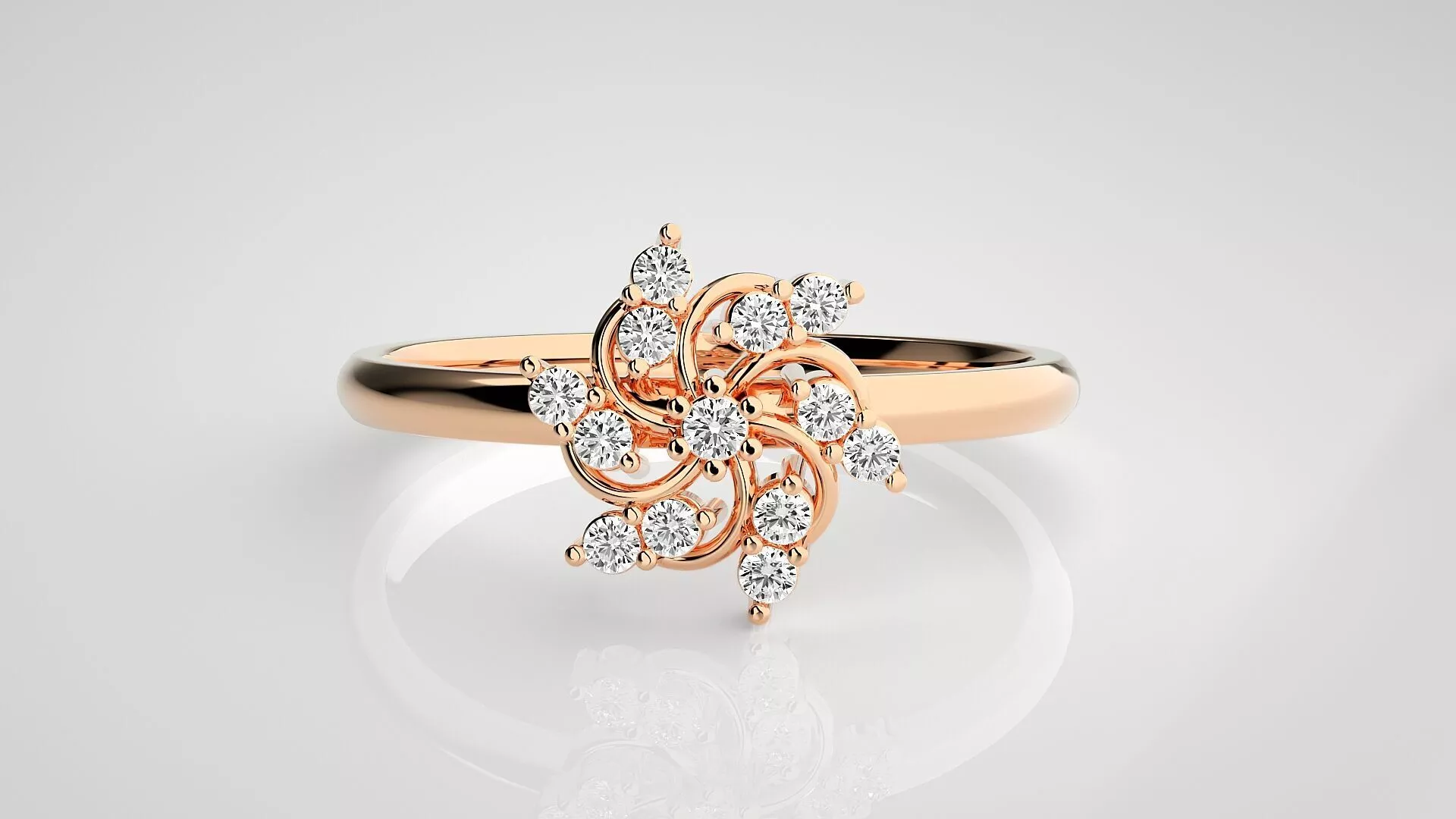 Flower Ultra light wt minimalist Women Ring 3dm stl renders 3D print model