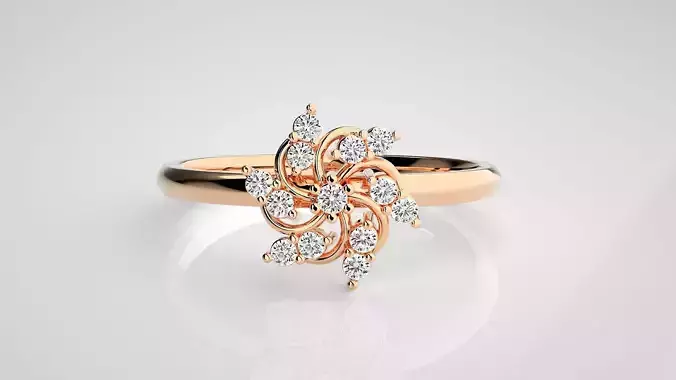 Flower Ultra light wt minimalist Women Ring 3dm stl renders