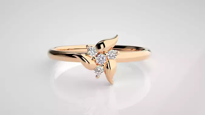 Flower Ultra light wt minimalist Women Ring 3dm stl renders
