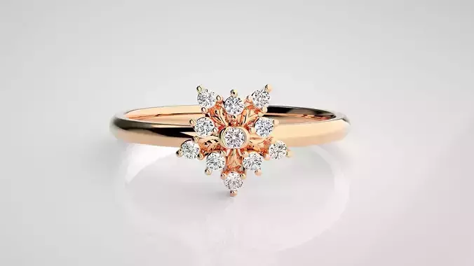 Flower Ultra light wt minimalist Women Ring 3dm stl renders 3D print model