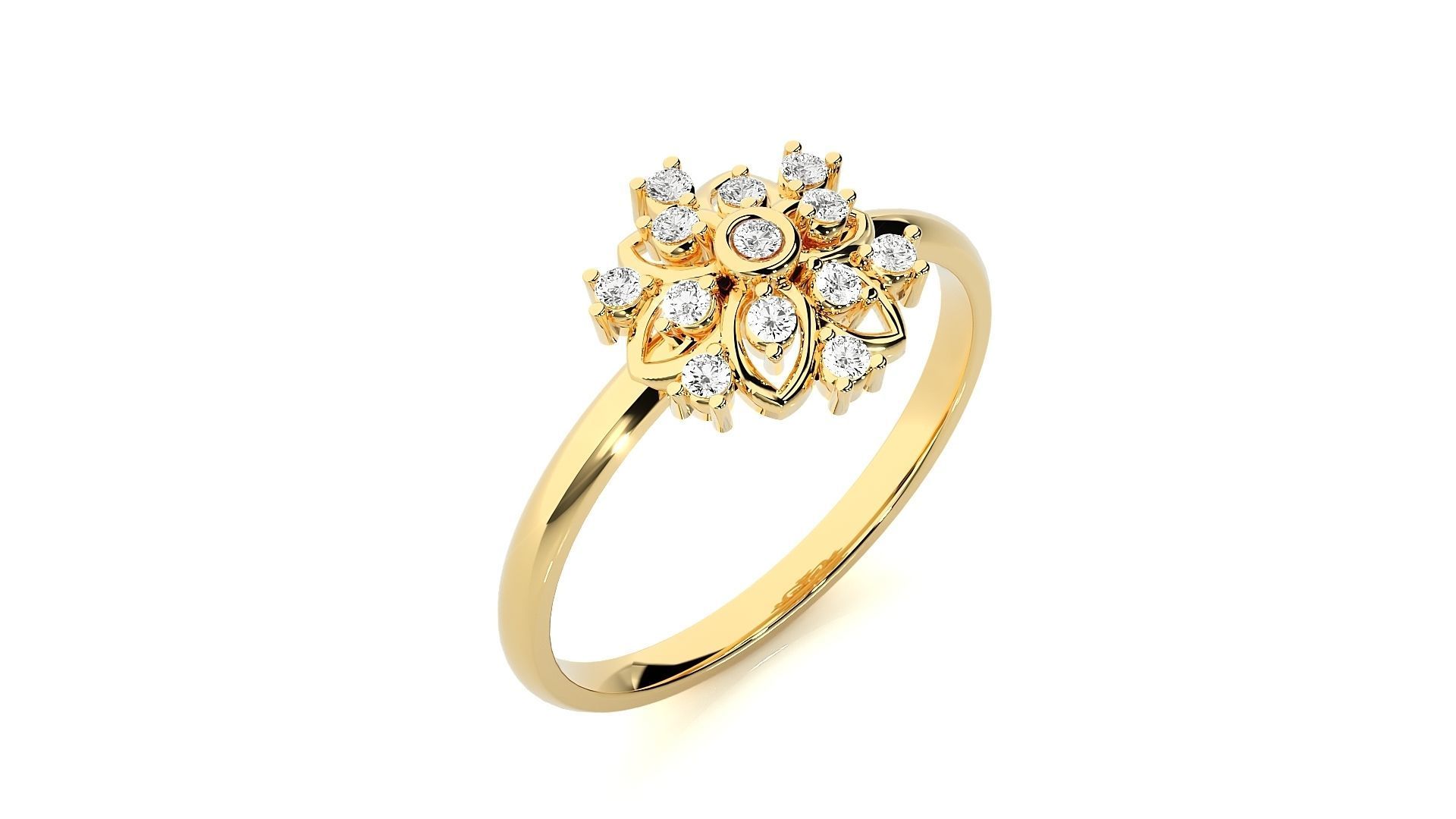 Flower Ultra light wt minimalist Women Ring 3dm stl renders 3D print model_22