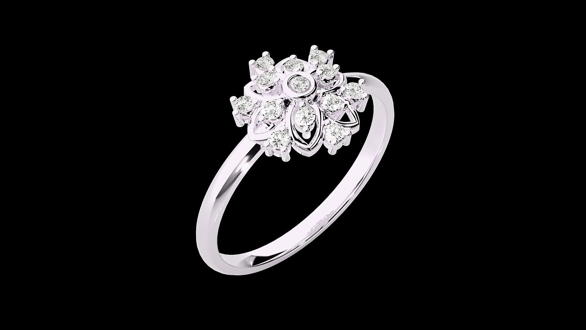 Flower Ultra light wt minimalist Women Ring 3dm stl renders 3D print model_18