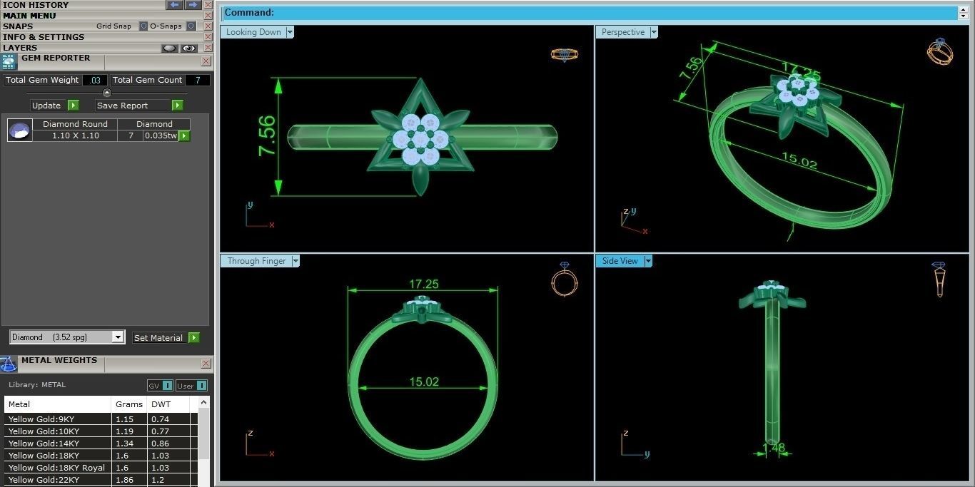 Star Ultra light wt minimalist Women Ring 3dm stl renders 3D print model_4