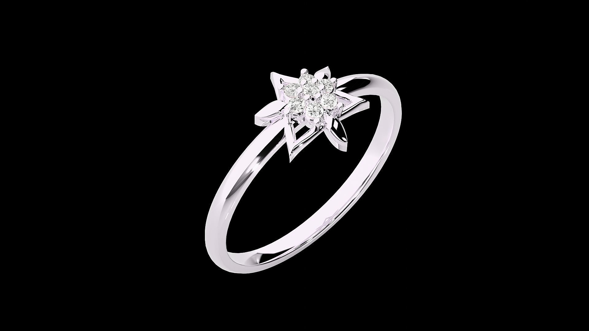 Star Ultra light wt minimalist Women Ring 3dm stl renders 3D print model_17