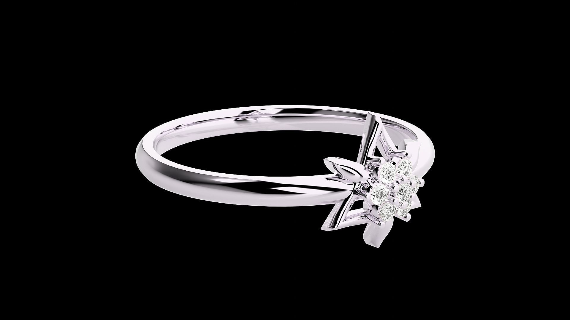 Star Ultra light wt minimalist Women Ring 3dm stl renders 3D print model_16
