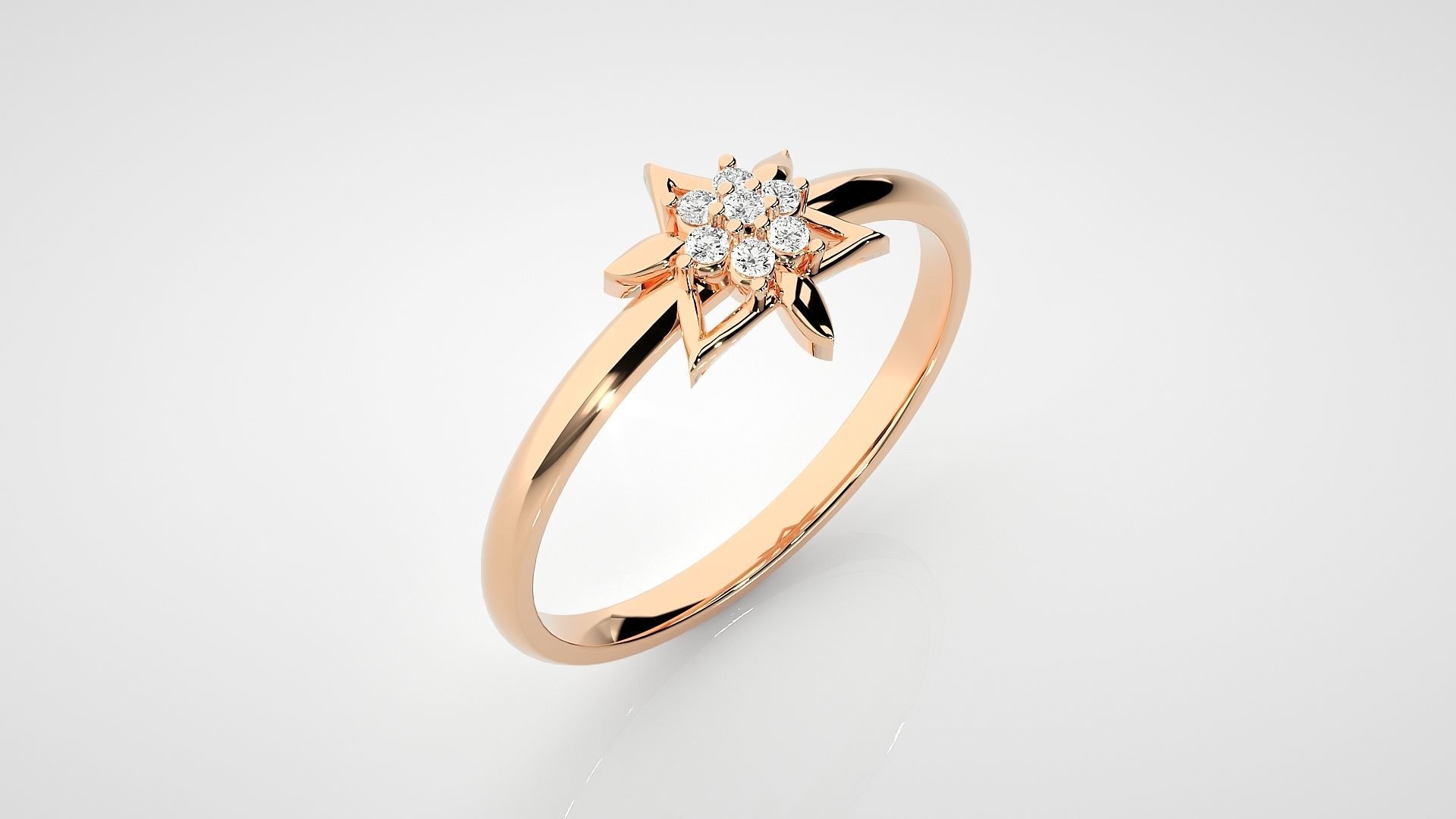 Star Ultra light wt minimalist Women Ring 3dm stl renders 3D print model_2