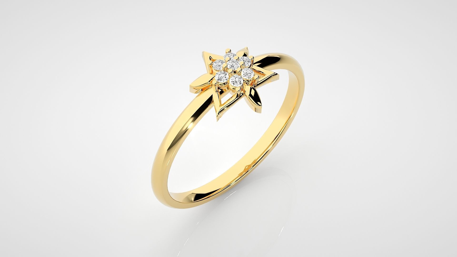 Star Ultra light wt minimalist Women Ring 3dm stl renders 3D print model_21