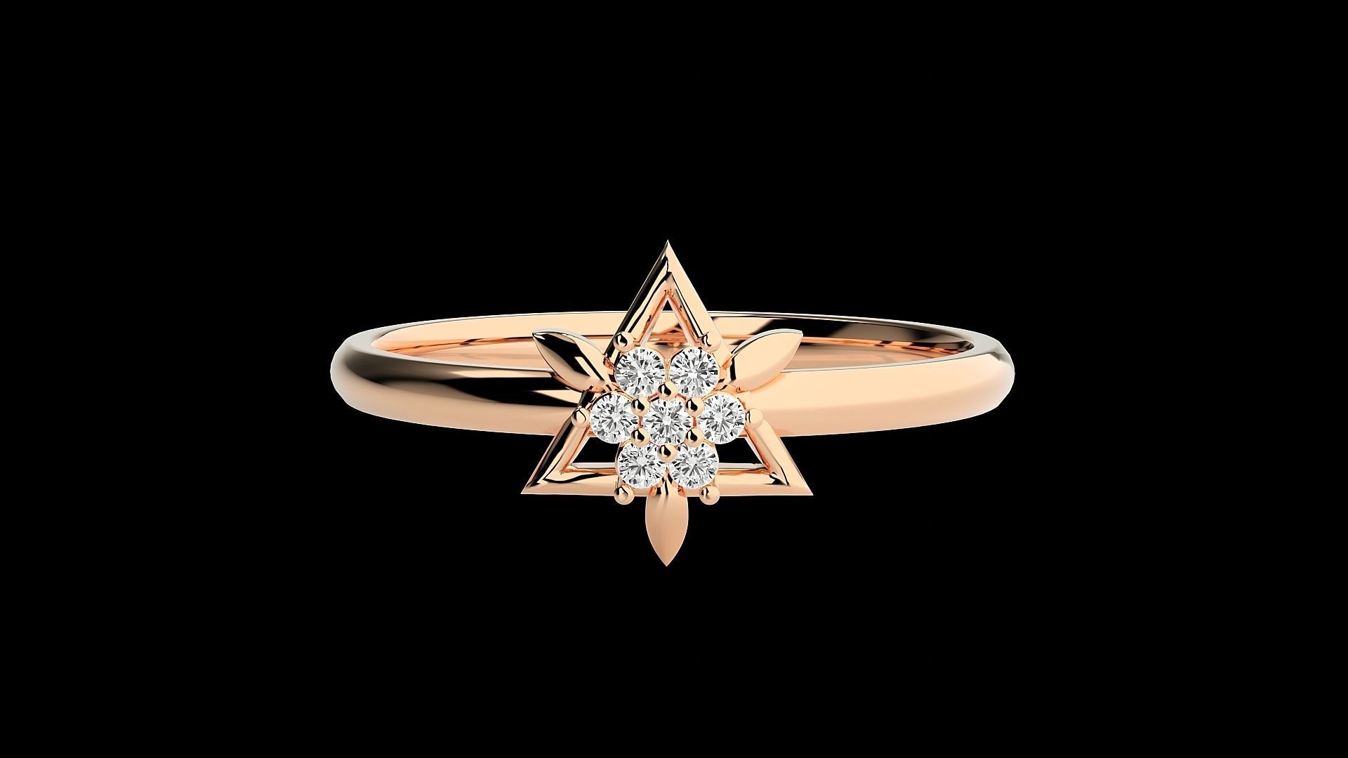 Star Ultra light wt minimalist Women Ring 3dm stl renders 3D print model_3