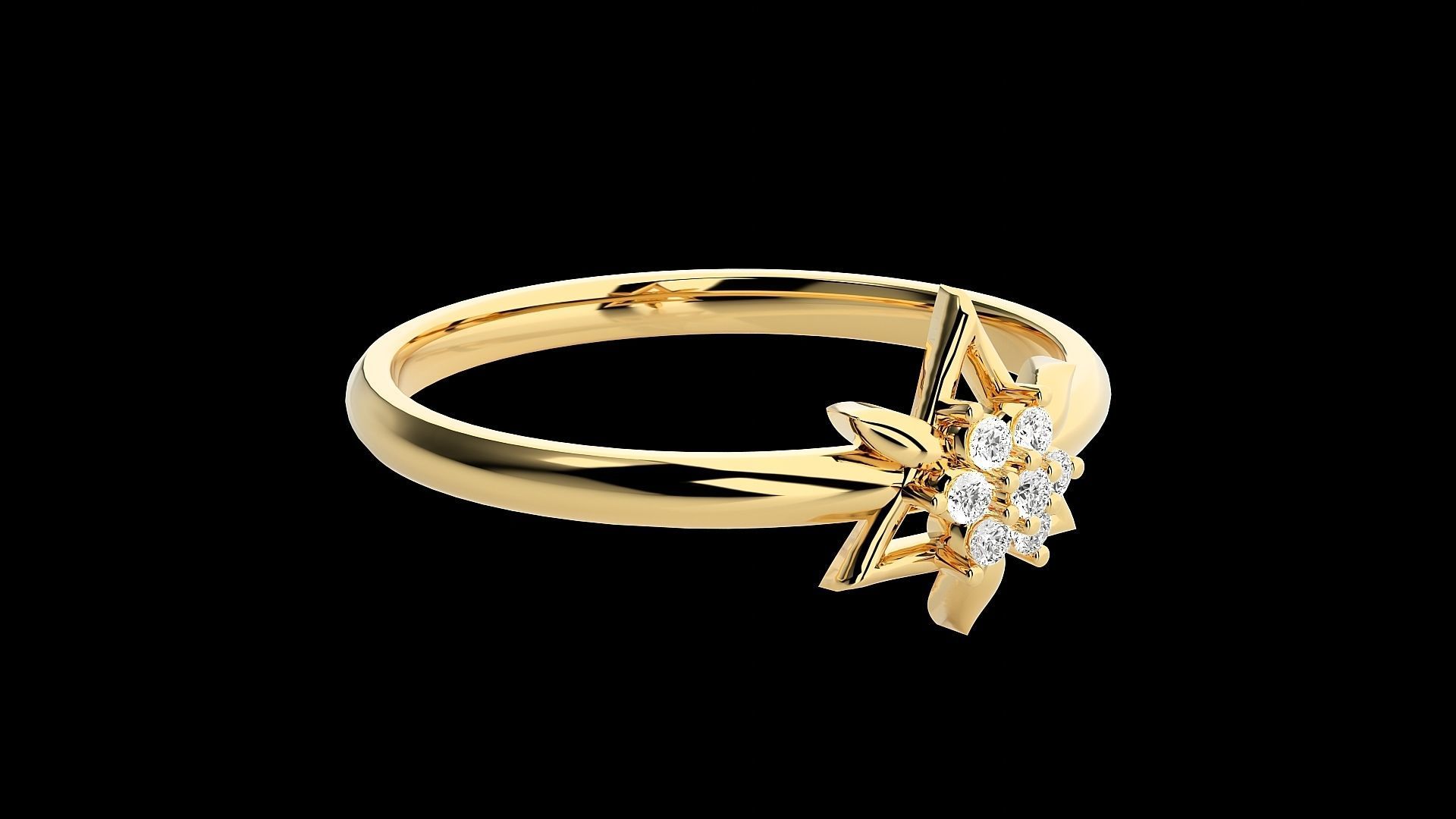 Star Ultra light wt minimalist Women Ring 3dm stl renders 3D print model_24