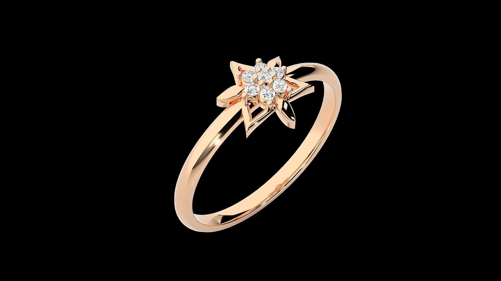 Star Ultra light wt minimalist Women Ring 3dm stl renders 3D print model_8