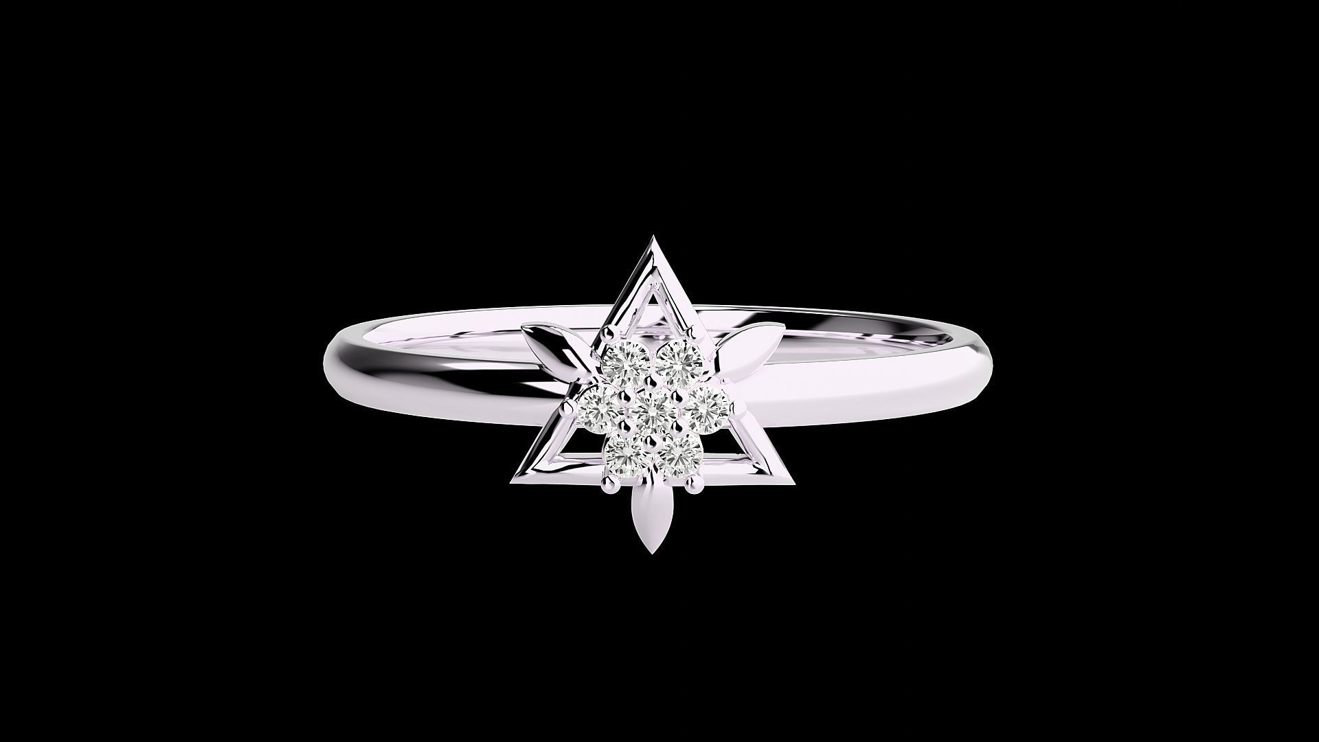 Star Ultra light wt minimalist Women Ring 3dm stl renders 3D print model_13
