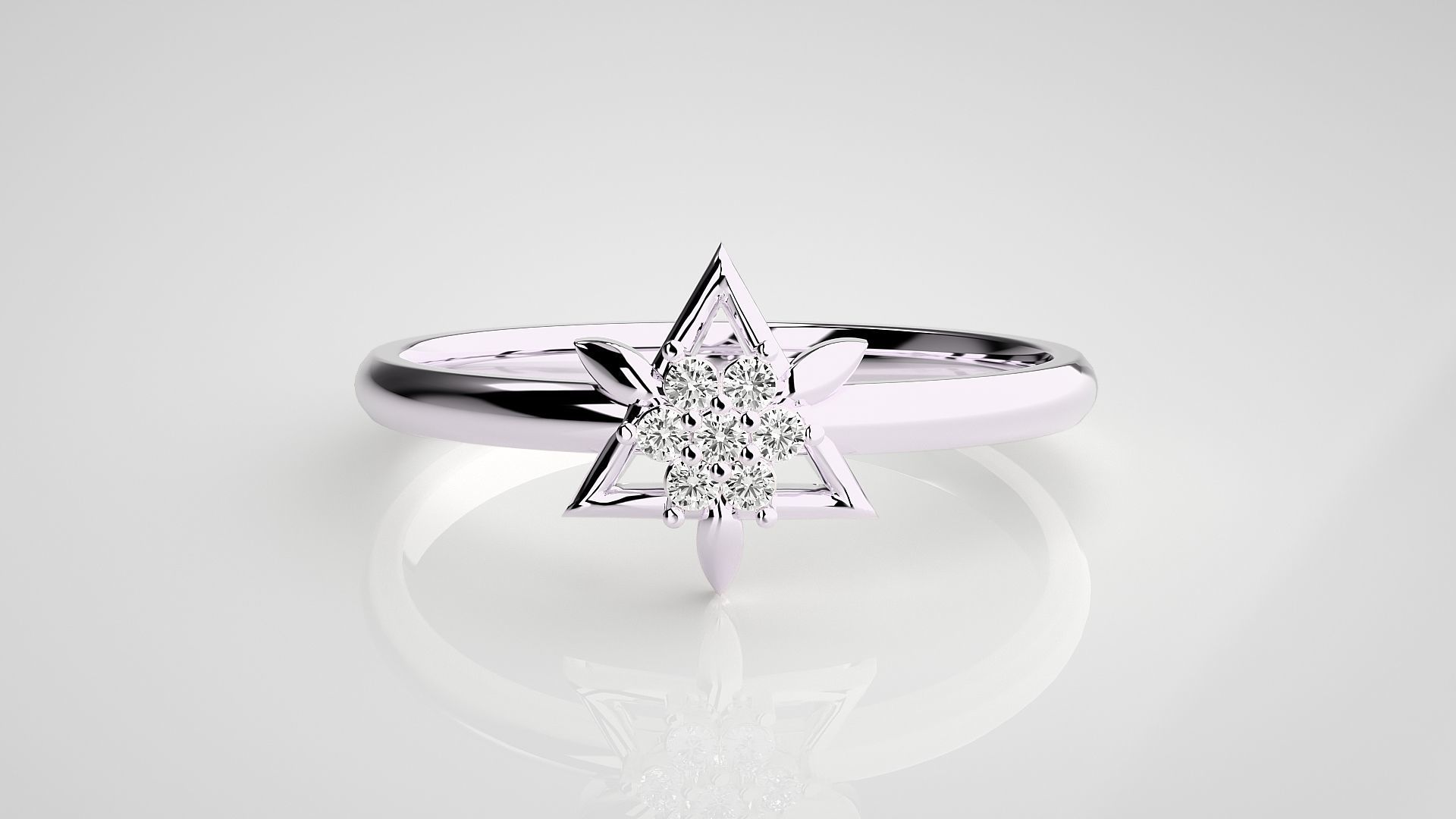 Star Ultra light wt minimalist Women Ring 3dm stl renders 3D print model_10