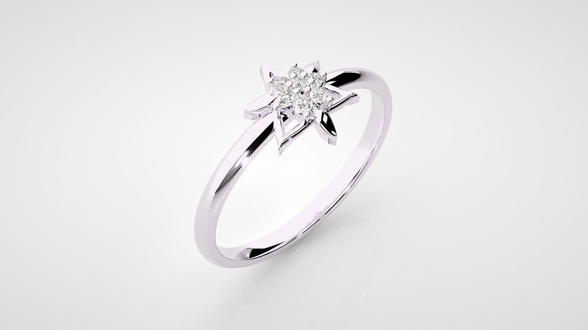 Star Ultra light wt minimalist Women Ring 3dm stl renders 3D print model_12
