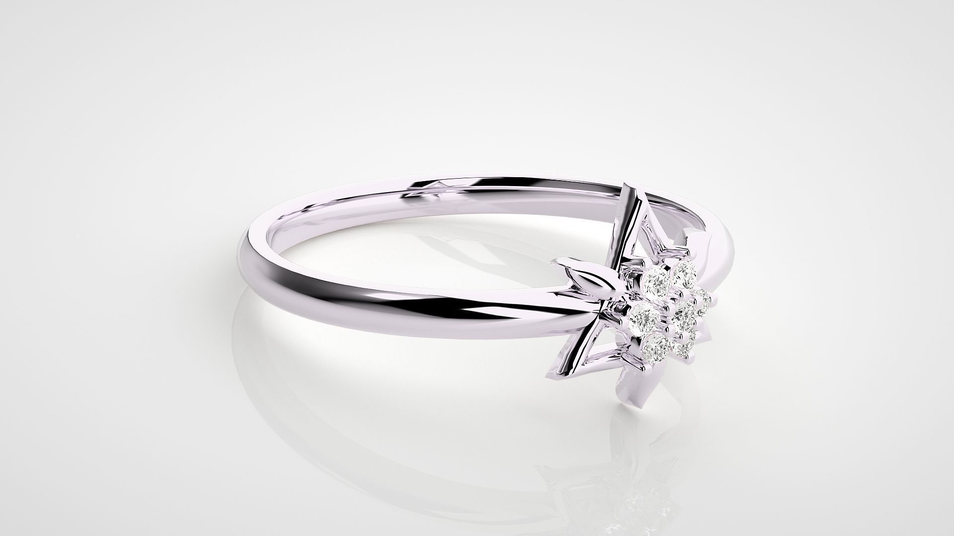 Star Ultra light wt minimalist Women Ring 3dm stl renders 3D print model_11