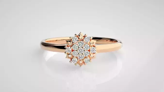 Flower Ultra light wt minimalist Women Ring 3dm stl renders 3D print model