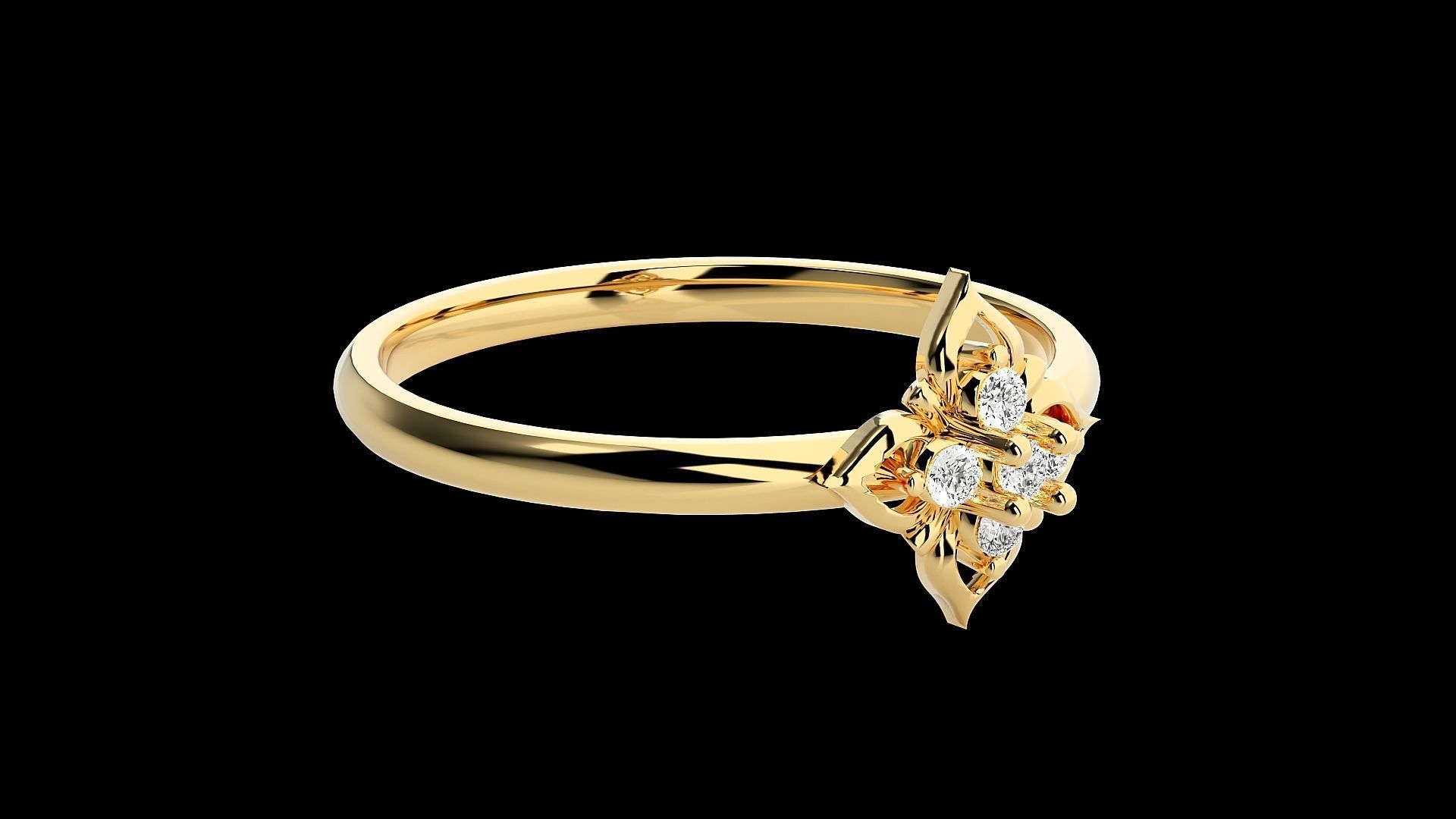 Flower Ultra light wt minimalist Women Ring 3dm stl renders 3D print model_25