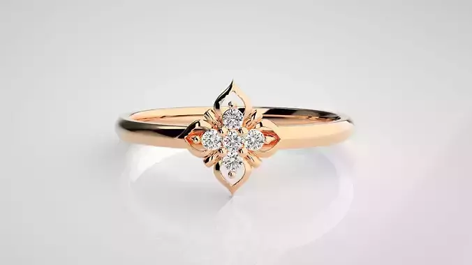 Flower Ultra light wt minimalist Women Ring 3dm stl renders 3D print model