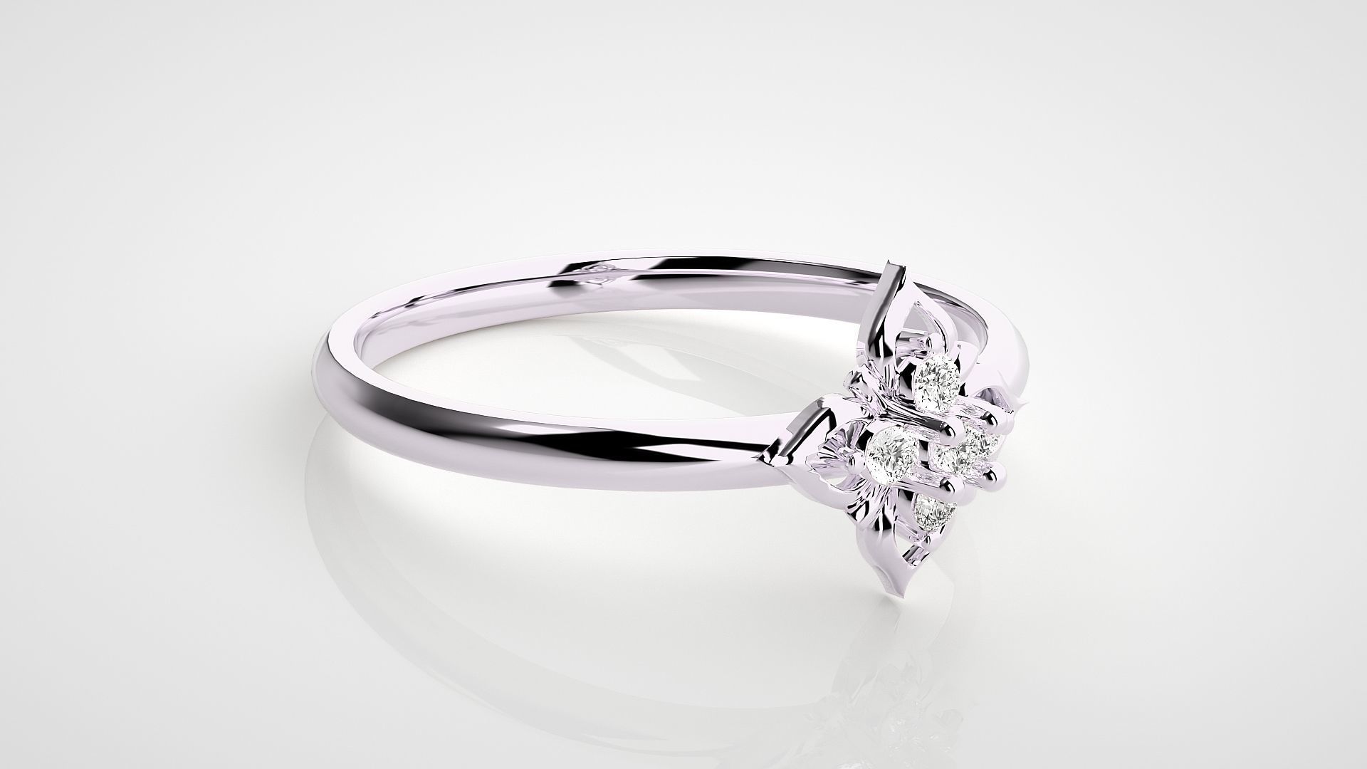Flower Ultra light wt minimalist Women Ring 3dm stl renders 3D print model_11