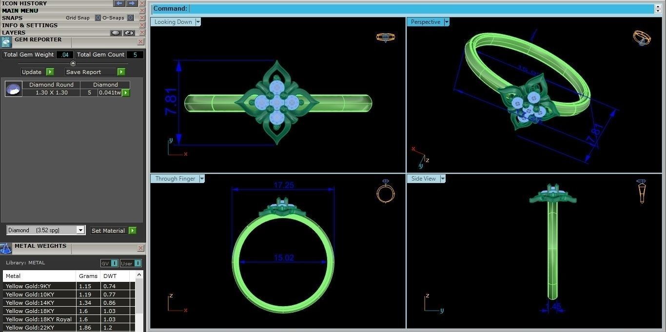 Flower Ultra light wt minimalist Women Ring 3dm stl renders 3D print model_4