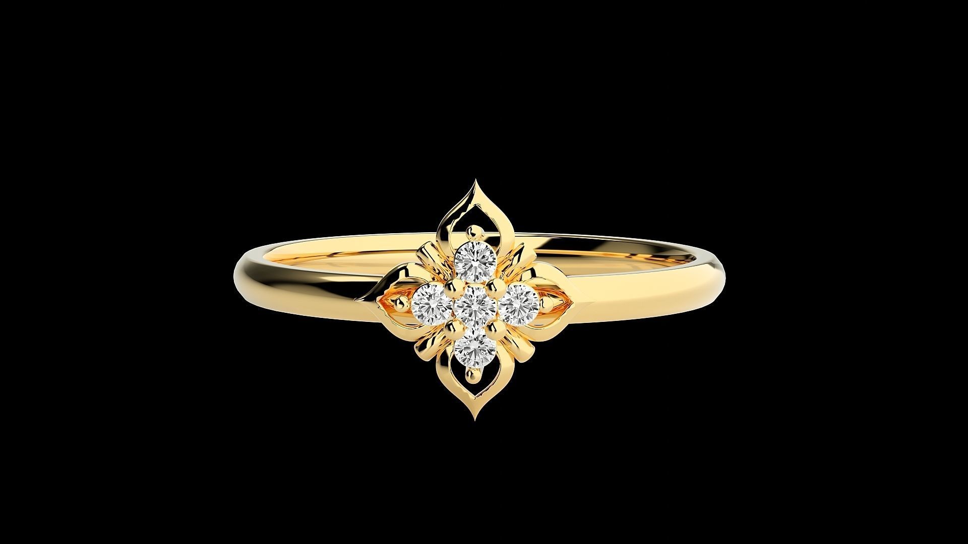 Flower Ultra light wt minimalist Women Ring 3dm stl renders 3D print model_23
