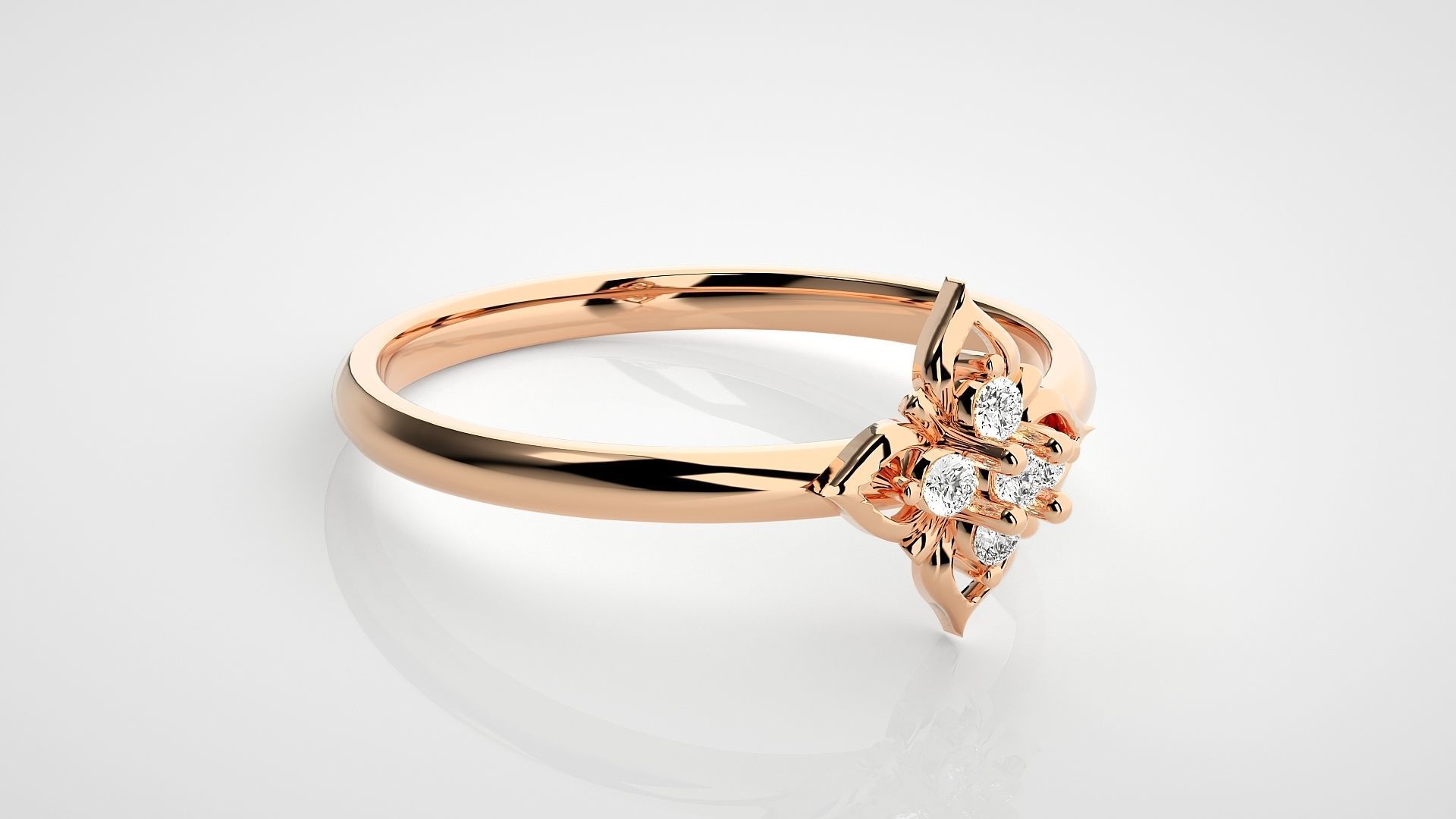 Flower Ultra light wt minimalist Women Ring 3dm stl renders 3D print model_1